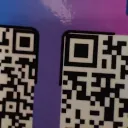 A portion of two qr codes