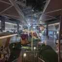Inside of an open air mall